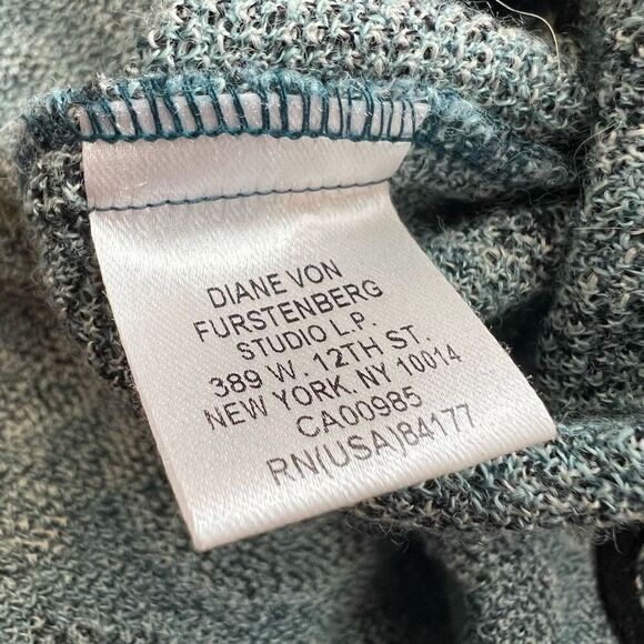 Diane von Furstenberg Geometric Print Wool Blend Military Button Blazer Jacket S - Picture 9 of 10